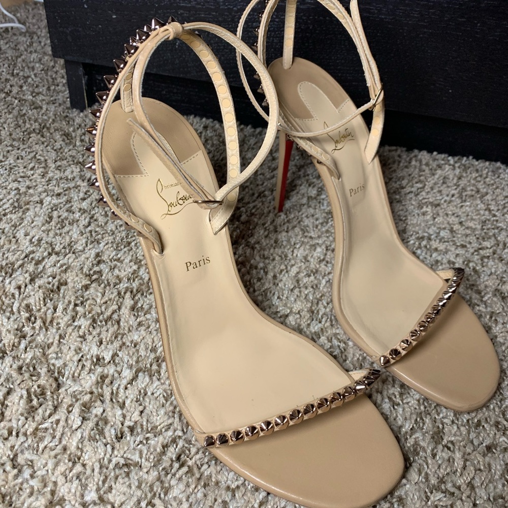 Christian Louboutin So Me Spike Red Sole Sandal